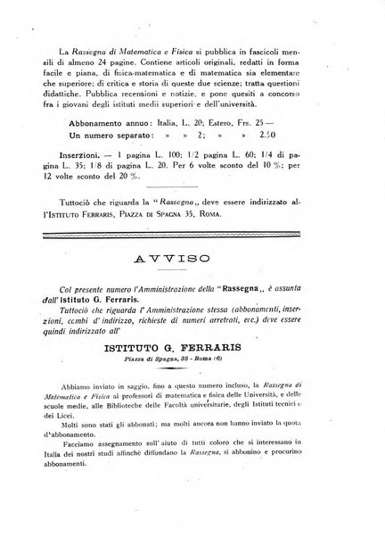 Rassegna di matematica e fisica