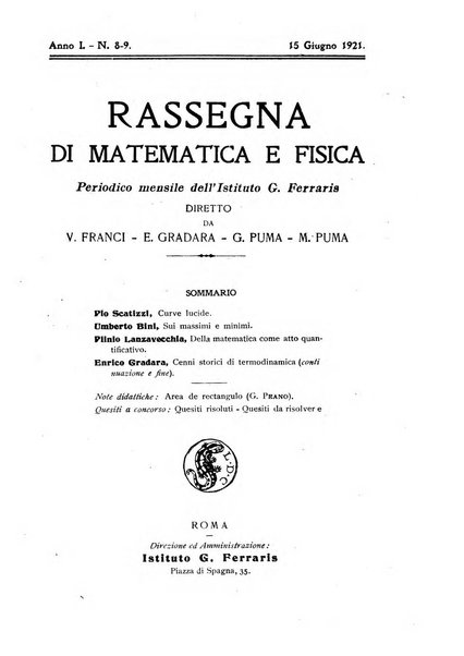 Rassegna di matematica e fisica