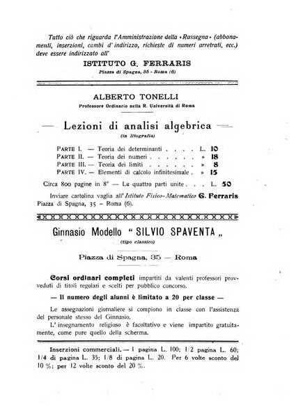 Rassegna di matematica e fisica