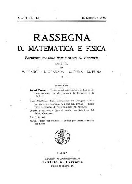 Rassegna di matematica e fisica