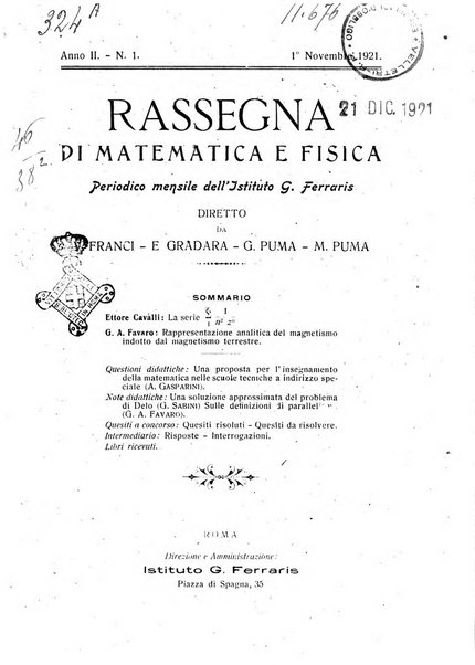 Rassegna di matematica e fisica