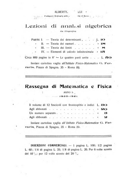 Rassegna di matematica e fisica