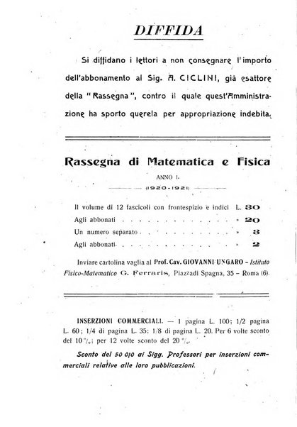 Rassegna di matematica e fisica