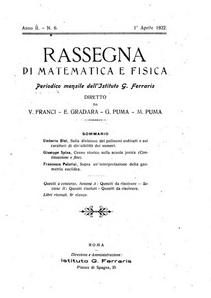 Rassegna di matematica e fisica