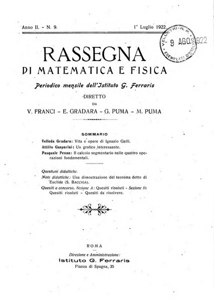 Rassegna di matematica e fisica