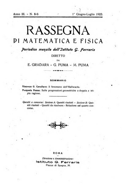 Rassegna di matematica e fisica