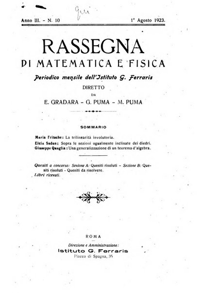 Rassegna di matematica e fisica