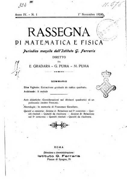 Rassegna di matematica e fisica