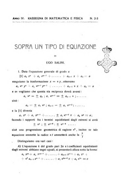 Rassegna di matematica e fisica