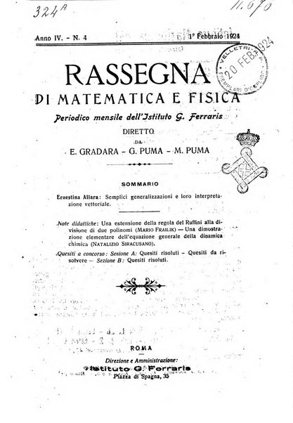 Rassegna di matematica e fisica