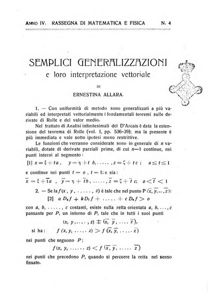 Rassegna di matematica e fisica