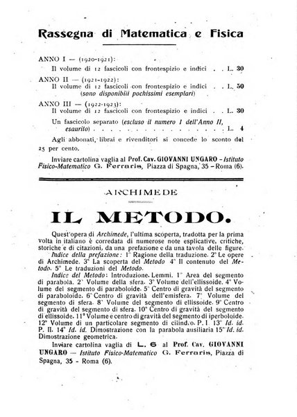 Rassegna di matematica e fisica