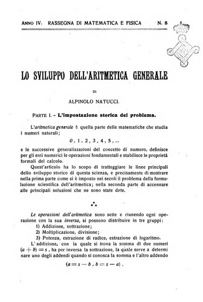 Rassegna di matematica e fisica