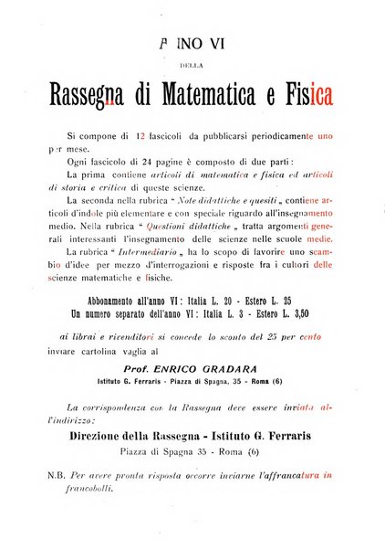 Rassegna di matematica e fisica