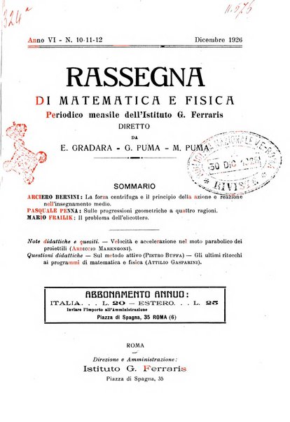 Rassegna di matematica e fisica