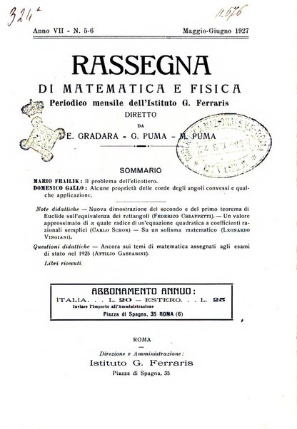 Rassegna di matematica e fisica