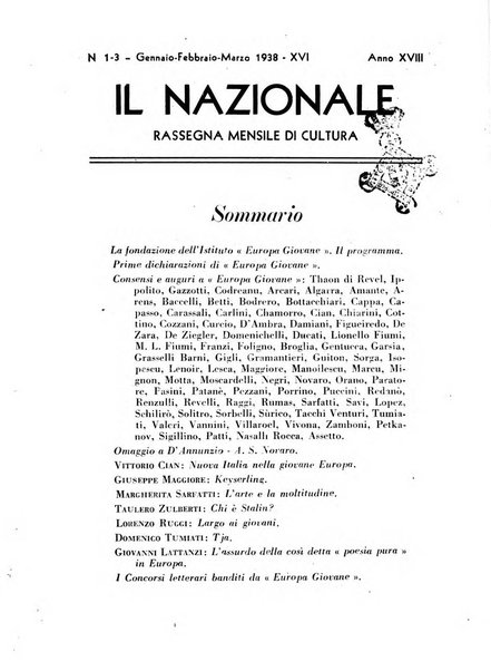 Il nazionale rassegna mensile di cultura