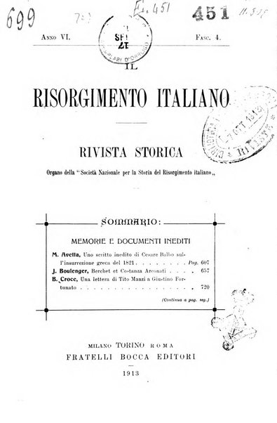 Il Risorgimento italiano rivista storica