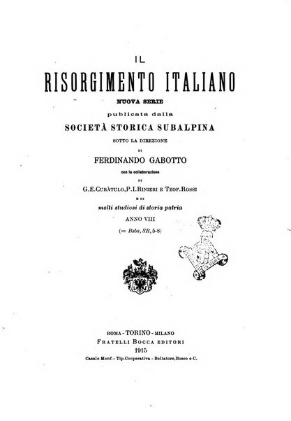 Il Risorgimento italiano rivista storica