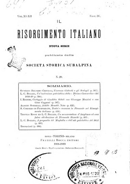 Il Risorgimento italiano rivista storica