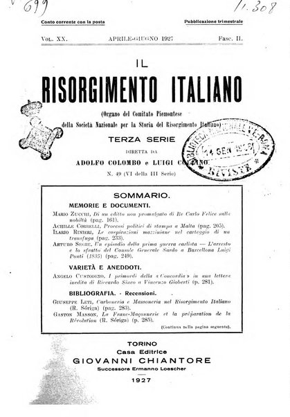 Il Risorgimento italiano rivista storica