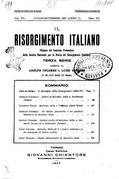 Il Risorgimento italiano rivista storica