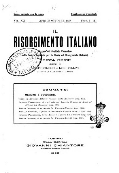 Il Risorgimento italiano rivista storica