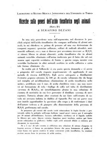 Biochimica e terapia sperimentale organo ufficiale della Societa italiana di Chimica biologica