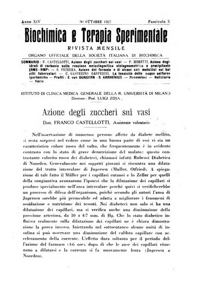 Biochimica e terapia sperimentale organo ufficiale della Societa italiana di Chimica biologica