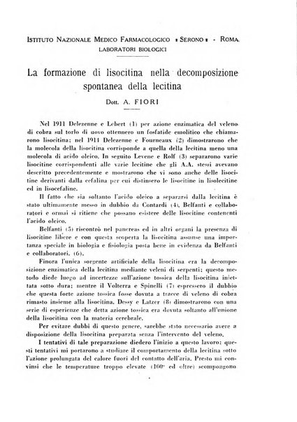 Biochimica e terapia sperimentale organo ufficiale della Societa italiana di Chimica biologica