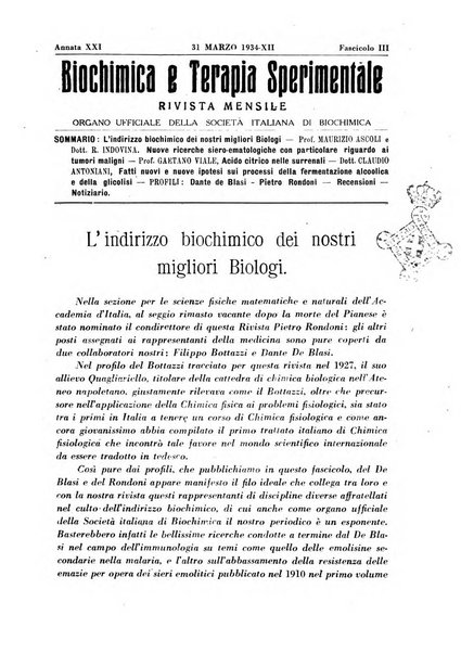 Biochimica e terapia sperimentale organo ufficiale della Societa italiana di Chimica biologica