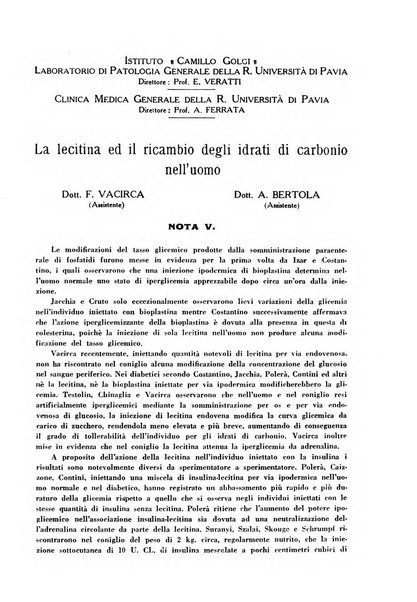 Biochimica e terapia sperimentale organo ufficiale della Societa italiana di Chimica biologica