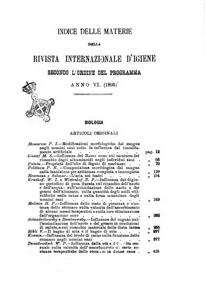 Rivista internazionale d'igiene