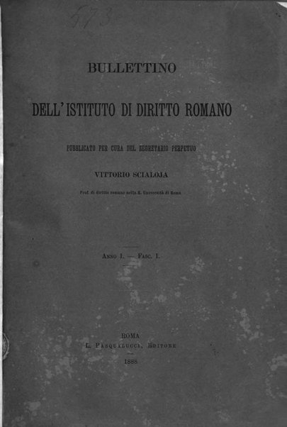 Bullettino dell'Istituto di Diritto romano