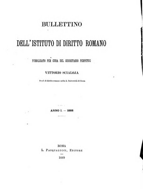 Bullettino dell'Istituto di Diritto romano