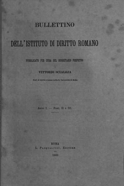 Bullettino dell'Istituto di Diritto romano