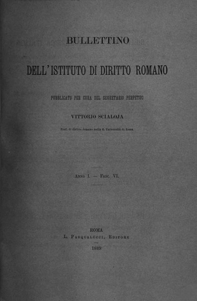 Bullettino dell'Istituto di Diritto romano