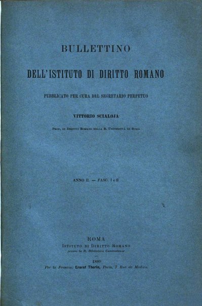 Bullettino dell'Istituto di Diritto romano