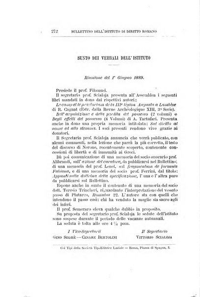 Bullettino dell'Istituto di Diritto romano