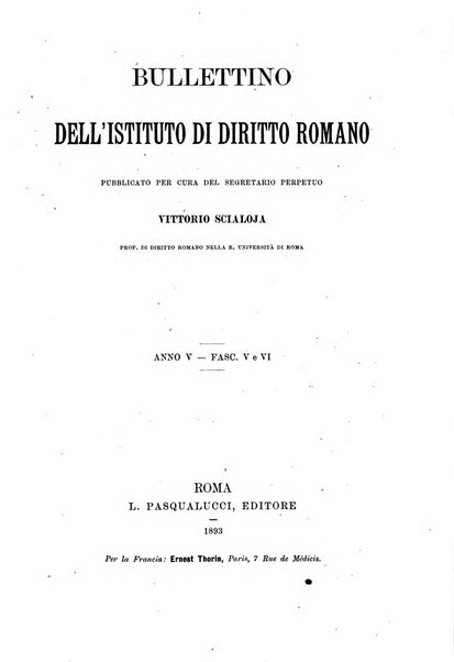 Bullettino dell'Istituto di Diritto romano