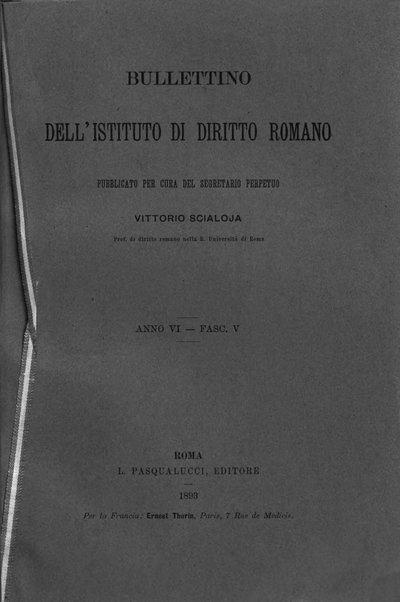 Bullettino dell'Istituto di Diritto romano