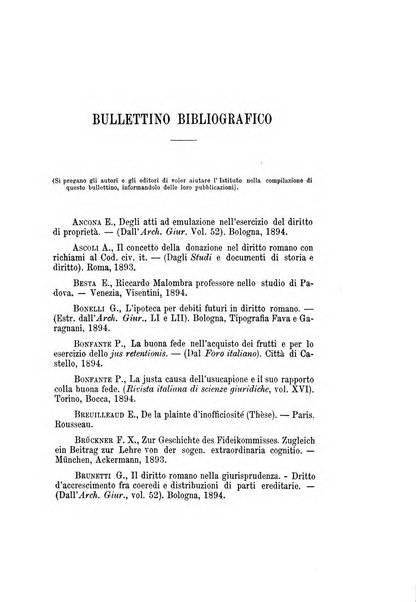 Bullettino dell'Istituto di Diritto romano