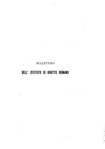 Bullettino dell'Istituto di Diritto romano