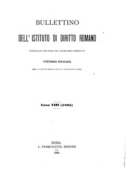 Bullettino dell'Istituto di Diritto romano