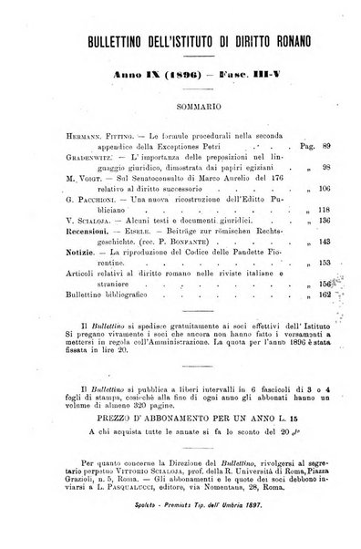 Bullettino dell'Istituto di Diritto romano