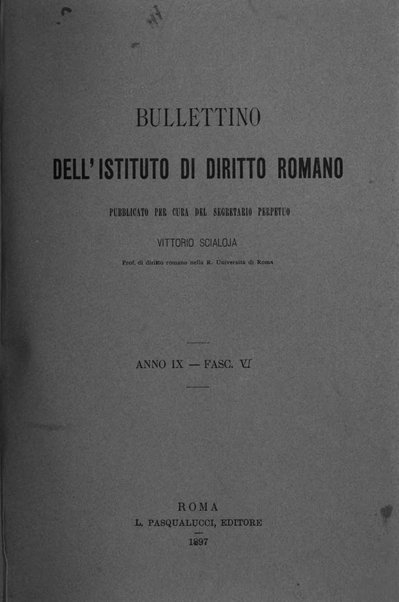 Bullettino dell'Istituto di Diritto romano