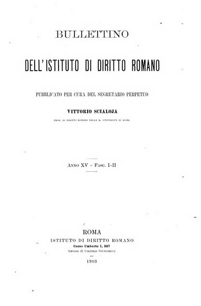 Bullettino dell'Istituto di Diritto romano