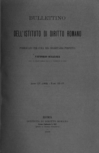 Bullettino dell'Istituto di Diritto romano