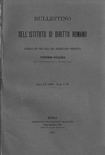 Bullettino dell'Istituto di Diritto romano