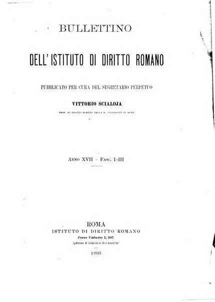 Bullettino dell'Istituto di Diritto romano